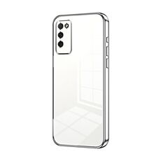 Custodia per telefono con foro fine con placcatura trasparente per Honor 30 Youth (argento)