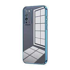 Per Honor X10 Custodia per telefono con foro sottile con placcatura trasparente (blu)