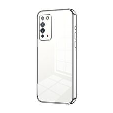Custodia per telefono con foro fine con placcatura trasparente per Honor X10 (argento)