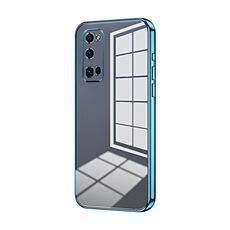 Per Honor 30 Pro / 30 Pro+ Custodia per telefono con foro fine con placcatura trasparente (blu)