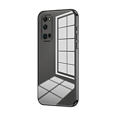Per Honor 30 Pro / 30 Pro+ Custodia per telefono con foro fine con placcatura trasparente (nera)