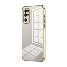 Per Honor 30 Custodia per telefono con foro fine con placcatura trasparente (oro)