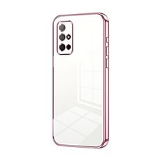 Custodia per telefono con foro fine con placcatura trasparente per Honor 30S (rosa)