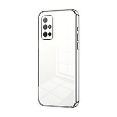 Custodia per telefono con foro fine con placcatura trasparente per Honor 30S (argento)