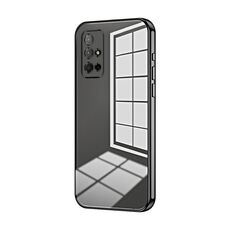 Per Honor 30S Custodia per telefono con foro sottile con placcatura trasparente (nera)