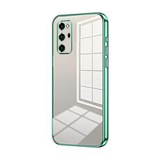 Per Honor V30 Pro Custodia per telefono con foro sottile con placcatura trasparente (verde)