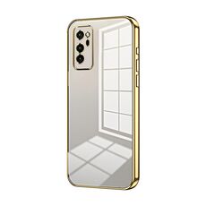 Per Honor V30 Custodia per telefono con foro sottile con placcatura trasparente (oro)