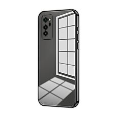 Per Honor V30 Custodia per telefono con foro sottile con placcatura trasparente (nera)