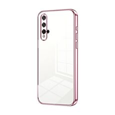 Per Honor 20 / 20S / nova 5T Custodia per telefono con foro fine con placcatura trasparente (rosa)