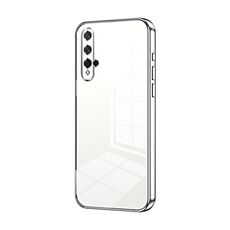 Per Honor 20 / 20S / nova 5T Custodia per telefono con foro fine con placcatura trasparente (Argento)