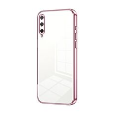 Custodia per telefono con foro fine con placcatura trasparente per Honor Play 3 (rosa)