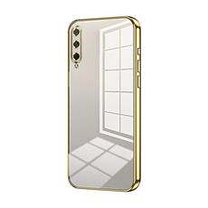 Custodia per telefono con foro fine con placcatura trasparente per Honor Play 3 (oro)