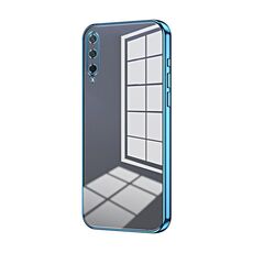 Custodia per telefono con foro fine con placcatura trasparente per Honor Play 3 (blu)