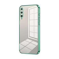 Custodia per telefono con foro fine con placcatura trasparente per Honor Play 3 (verde)