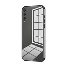 Custodia per telefono con foro fine con placcatura trasparente per Honor Play 3 (nera)