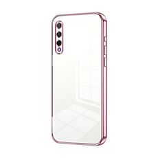 Custodia per telefono con foro fine con placcatura trasparente per Honor 9X Pro / Huawei Y9s (rosa)