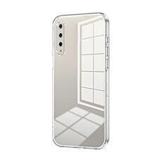 Custodia per telefono con foro fine con placcatura trasparente per Honor 9X Pro / Huawei Y9s (trasparente)