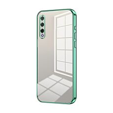 Custodia per telefono con foro fine con placcatura trasparente per Honor 9X Pro / Huawei Y9s (verde)