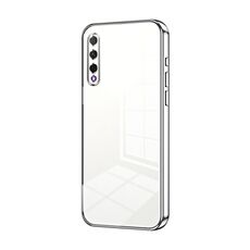 Custodia per telefono con foro fine con placcatura trasparente per Honor 9X Pro / Huawei Y9s (Argento)
