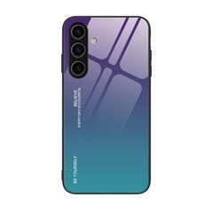 Custodia per telefono in vetro sfumato per Samsung Galaxy S24 5G (Aurora Blu)