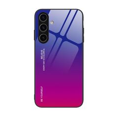 Custodia per telefono in vetro sfumato per Samsung Galaxy S24 5G (rosso viola)