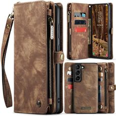 Custodia per telefono in pelle multifunzionale staccabile CaseMe 008 per Samsung Galaxy S24 5G (marrone)