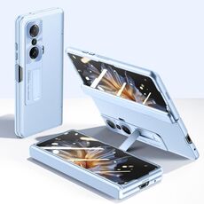 Custodia per telefono antiurto con cerniera integrale per Honor Magic VS Pioneer Skin-Feel Case-film (blu)