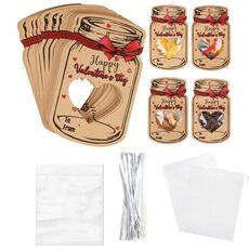 Biglietto d'auguri a forma di bottiglia per San Valentino Biglietto di scambio di regali per le feste Biglietto per messaggi di favore per le feste dei bambini, specifiche: 24 pezzi/set