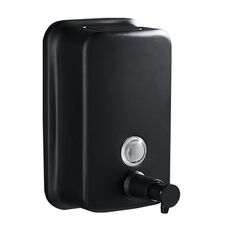 Dispenser di sapone da bagno in acciaio inossidabile 304 Semplice bottiglia di liquido per doccia manuale montata a parete per la casa dell'hotel, capacità: 1000 ml Nero