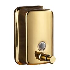 Dispenser di sapone per bagno in acciaio inossidabile 304 Semplice bottiglia di liquido per doccia manuale montata a parete per la casa dell'hotel, capacità: 1000 ml Oro