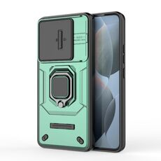 Per Xiaomi Redmi K70 5G Custodia scorrevole Camshield TPU + PC antiurto con supporto (verde)