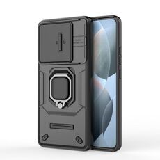 Per Xiaomi Redmi K70E 5G Custodia scorrevole Camshield TPU + PC antiurto con supporto (nero)