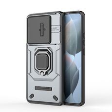 Per Xiaomi Redmi K70E 5G Custodia scorrevole Camshield TPU + PC antiurto con supporto (grigio)