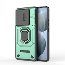 Per Xiaomi Redmi K70E 5G Custodia scorrevole Camshield TPU + PC antiurto con supporto (verde)