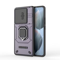 Per Xiaomi Redmi K70E 5G Custodia scorrevole Camshield TPU + PC antiurto con supporto (viola)