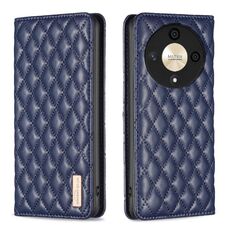 Per Honor X9b/Magic6 Lite 5G Custodia magnetica in pelle con reticolo diamantato (blu)
