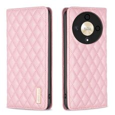 Per Honor X9b/Magic6 Lite 5G Custodia magnetica in pelle con reticolo di diamanti (rosa)