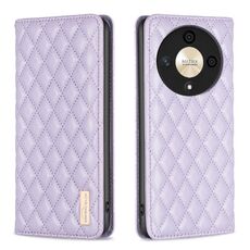 Per Honor X9b/Magic6 Lite 5G Custodia magnetica in pelle con reticolo diamantato (viola)
