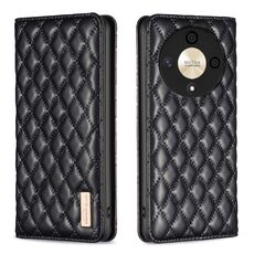 Per Honor X9b/Magic6 Lite 5G Custodia magnetica in pelle con reticolo di diamanti (Nero)