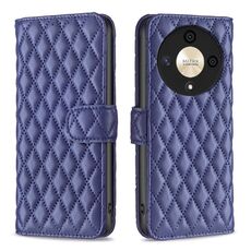 Per Honor X9b/Magic6 Lite 5G Diamond Lattice Portafoglio Custodia in pelle Flip (Blu)