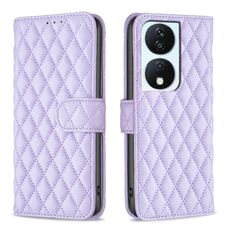 Per Honor X7b Diamond Lattice Portafoglio Flip Custodia in pelle per telefono (Viola)