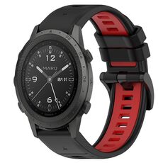 Per cinturino sportivo in silicone bicolore Garmin MARQ Commander da 22 mm (nero + rosso)