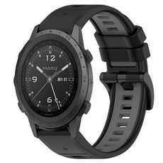 Per cinturino sportivo in silicone bicolore Garmin MARQ Commander da 22 mm (nero + grigio)