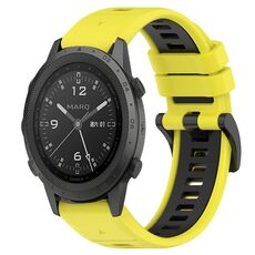 Per cinturino sportivo in silicone bicolore Garmin MARQ Commander da 22 mm (giallo + nero)