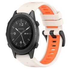 Per cinturino sportivo in silicone bicolore Garmin MARQ Commander da 22 mm (Starlight + arancione)