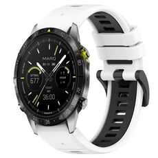 Per cinturino sportivo in silicone bicolore Garmin MARQ Athlete da 22 mm (bianco + nero)