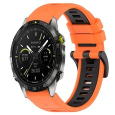 Per cinturino sportivo in silicone bicolore Garmin MARQ Athlete da 22 mm (arancione + nero)