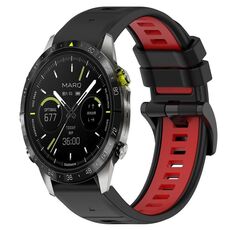 Per cinturino sportivo in silicone bicolore Garmin MARQ Athlete da 22 mm (nero + rosso)