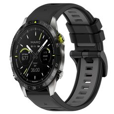 Per cinturino sportivo in silicone bicolore Garmin MARQ Athlete da 22 mm (nero + grigio)