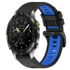 Per cinturino sportivo in silicone bicolore Garmin MARQ Athlete da 22 mm (nero + blu)